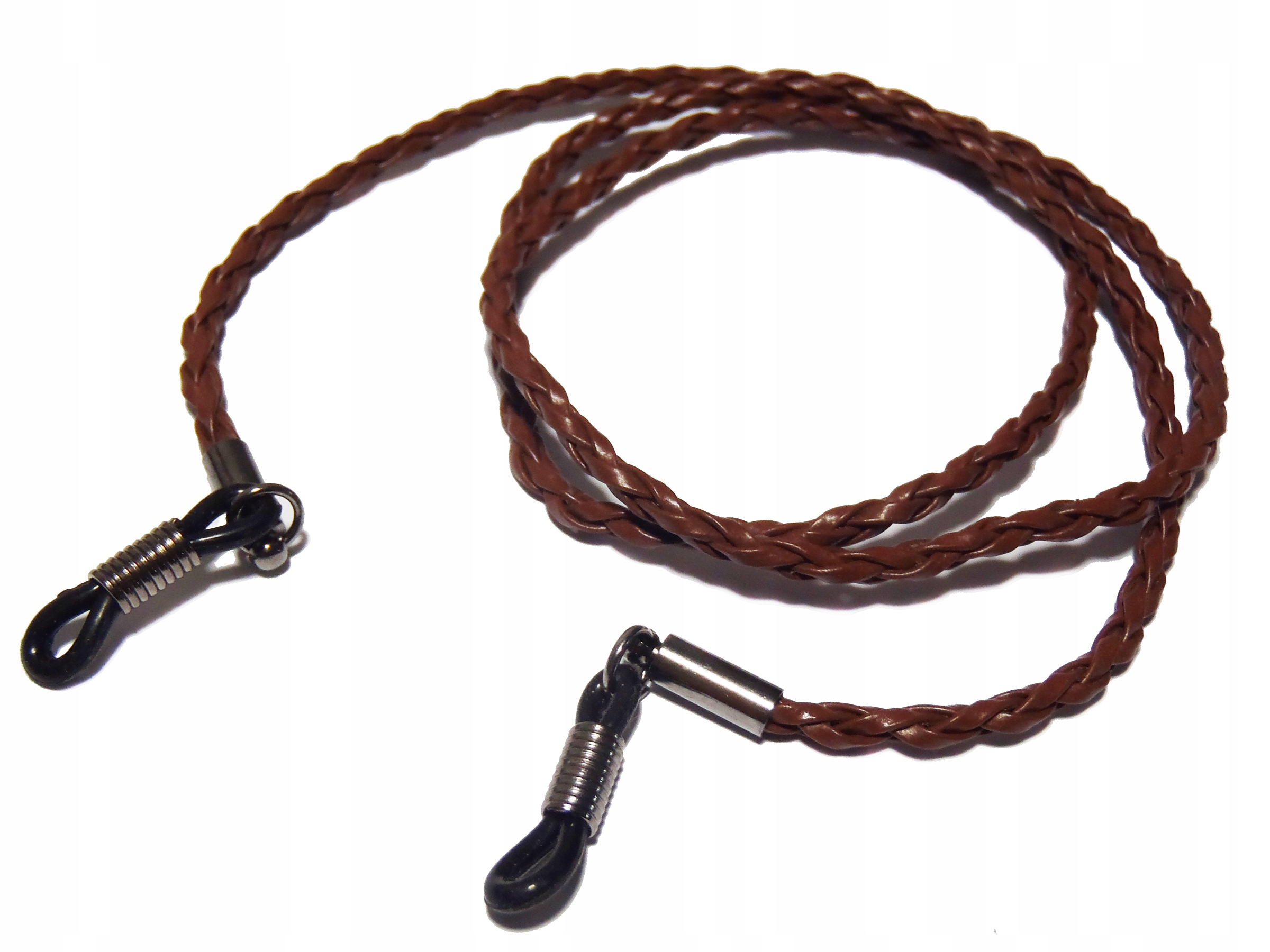 PLECIONY SZNUREK DO OKULARÓW, EKOSKÓRA - brąz