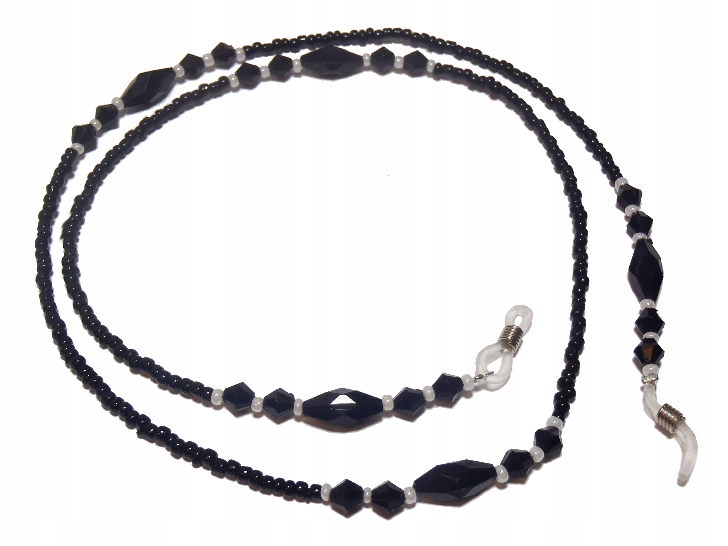 SZNUREK KORALIKÓW ŁAŃCUSZEK DO OKULARÓW - CZARNY